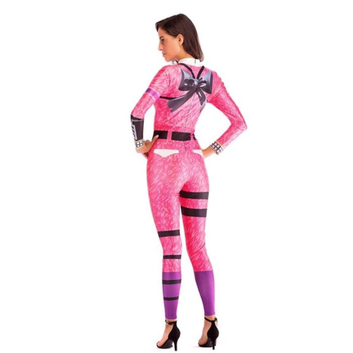 Pink Sexy Costume Women Battle Royale Clothes Set Fortress Adult Halloween Carnival Costumes Fantasia Adult Clothing Set