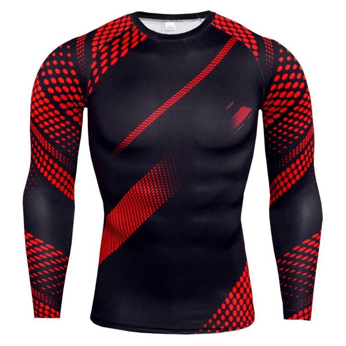 Mens Compression Shirts 3D Teen  Long Sleeve T Shirt Fitness Men Lycra Mma Workout T-Shirts Tights  Clothing