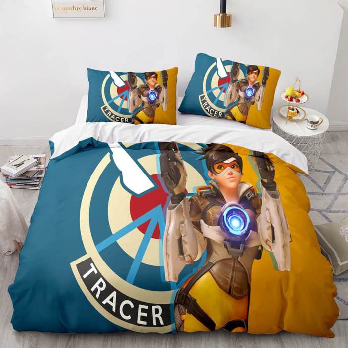 Blackwatch Mercy Overwatch Cosplay Bedding Set Duvet Covers Bed Sheets