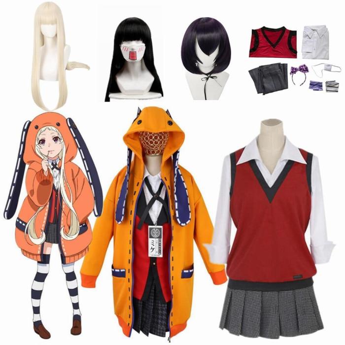 US$ 54.99 - Anime Vetement Manga Uniform Yumeko Jabami Twin Runa Yomozuki  Ikishima Midari Cosplay Costumes - www.spiritcos.com
