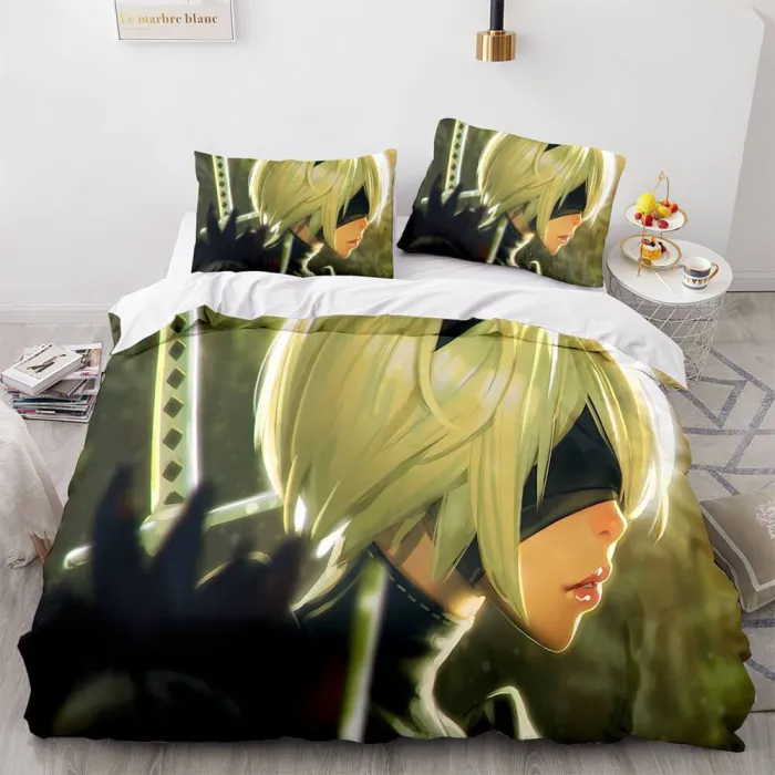 Game Nier Automata Cosplay 3 Piece Bedding Set Duvet Covers Bed Sheets