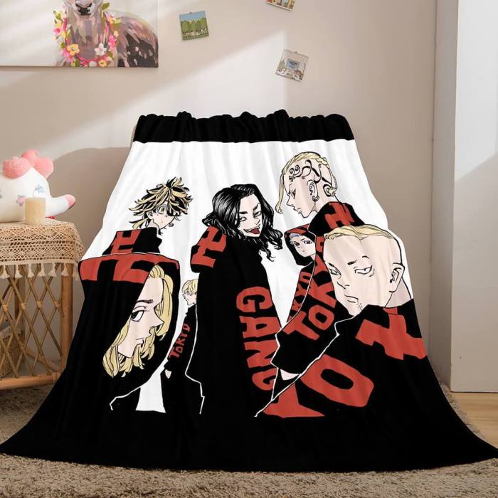 Tokyo Revengers Cosplay Flannel Blanket Throw Comforter Bed Blanket