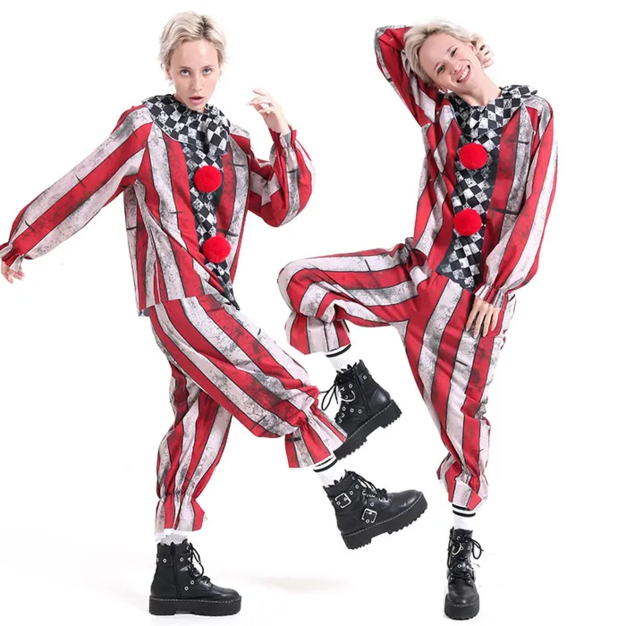 Halloween Costumes Adult Funny Party Clown Costume Naughty Joker Jester Uniform Fancy Dress Cosplay For Men Women