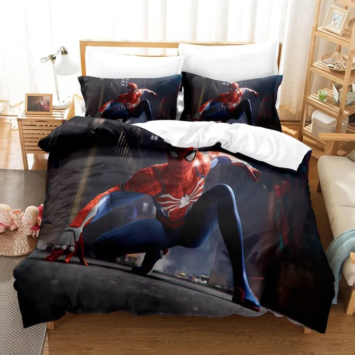 Spiderman Cosplay Full Bedding Set Duvet Cover Comforter Bed Sheets