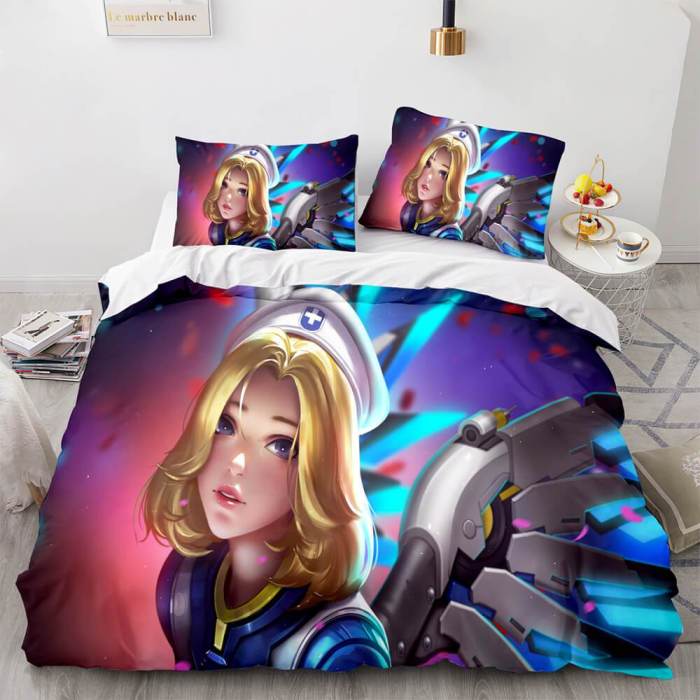 Overwatch Cosplay 3 Piece Bedding Sets Duvet Covers Bed Sheets