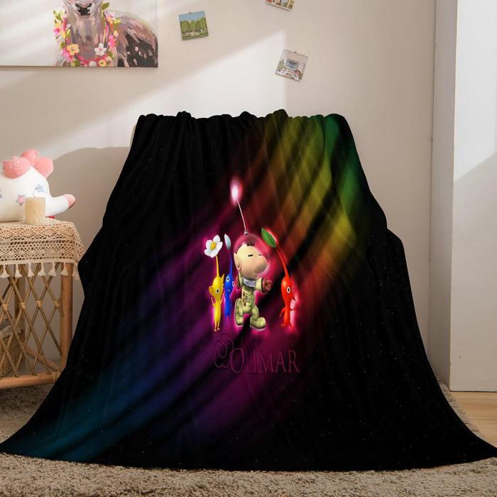 Pikmin Soft Flannel Fleece Throw Cosplay Blanket Comforter Bedding Set
