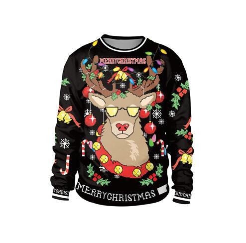 Ugly Christmas Sweater Unisex 3D  Print Round Neck  Autumn  Winter  Clothing Long Sleeve Tops