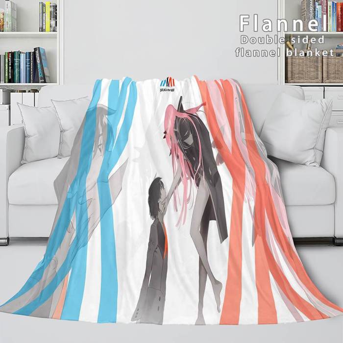 Darling In The Franxx Cosplay Flannel Blanket Throw Comforter Sets