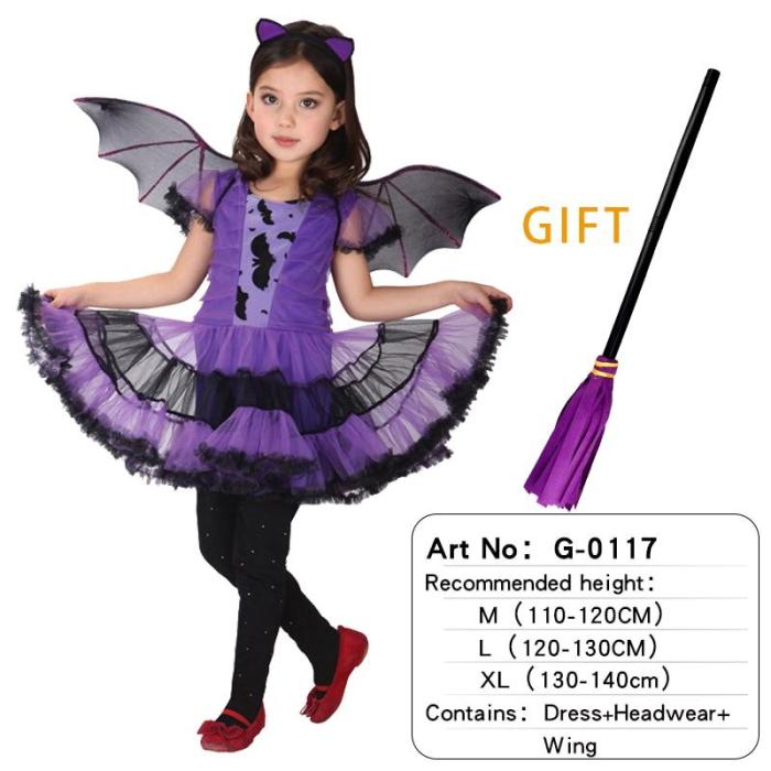 Halloween Anime Costumes Kids Gril Scary Witch Vampire Cosplay Fancy Carnival Suit Christmas Medieval Dress Up