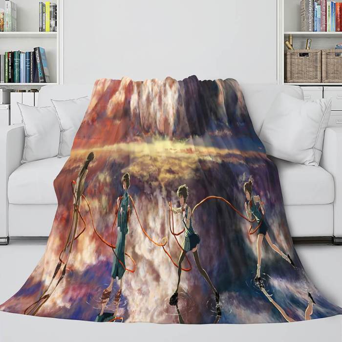 Kimi No Na Wa Cosplay Flannel Blanket Throw Comforter Bedding Sets