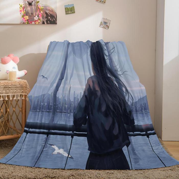 Ghost Blade Cosplay Flannel Fleece Blanket Comforter Bedding Sets
