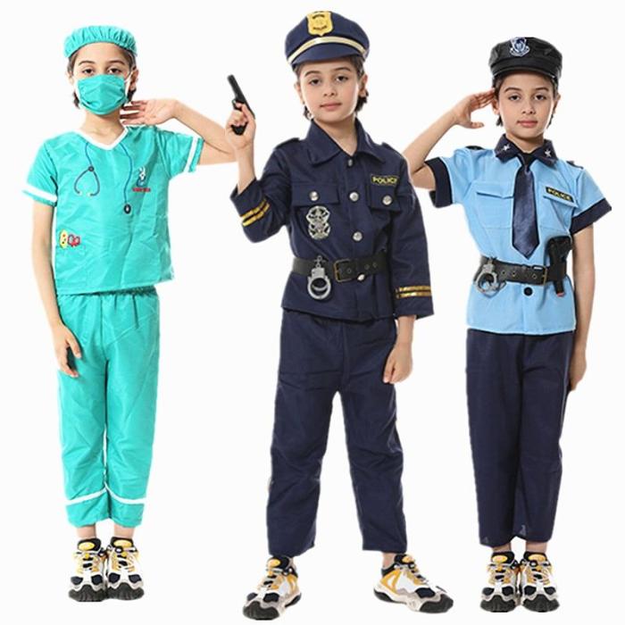 Boy Girl  Profession Cosplay Multi Career Doctor /Judge/Vet Pilot/ Fireman /Policemen/Kid For Halloween/ Carnival Party Costume
