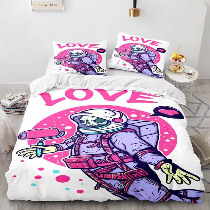 Space Astronaut Bedding Set Duvet Cover Comforter Bed Sheets