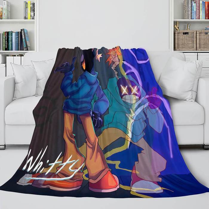 Friday Night Funkin Fnf Whitty Flannel Fleece Throw Cosplay Blanket