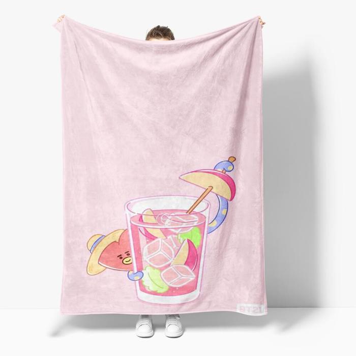 Bt21 Flannel Fleece Throw Cosplay Blanket Halloween Comforter Sets