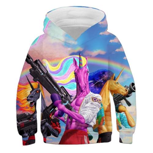 Autumn Kids Cartoon Game Unicorn 3D Hoodies Girls Cool Dog Clothes Children Clothing Boys Long Sleeve Thin Sweatshirts Tops