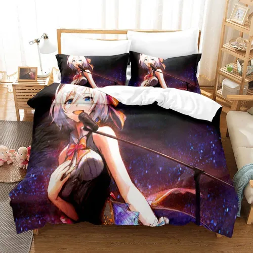 Anime Kizuna Ai Cosplay Bedding Set Duvet Covers Comforter Bed Sheets
