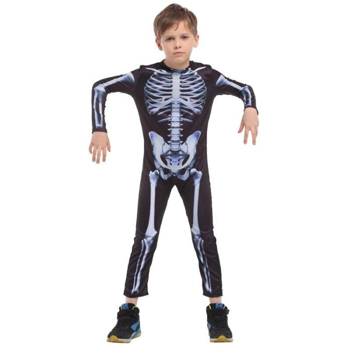 Halloween Children'S Day Skeleton Costumes Kids Skull Skeleton Monster Demon Ghost Scary Party Costume Dress Robe Dress