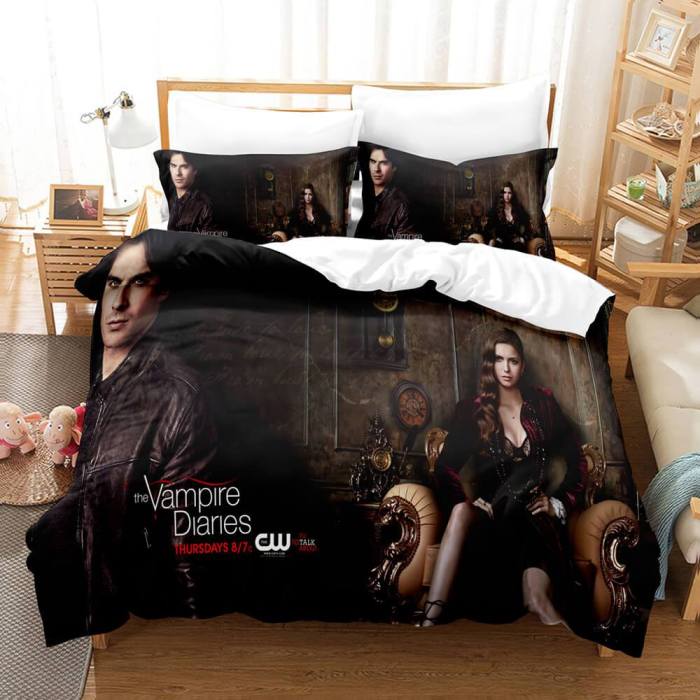 The Vampire Diaries Cosplay Bedding Set Duvet Cover Comforter Bed Sheets