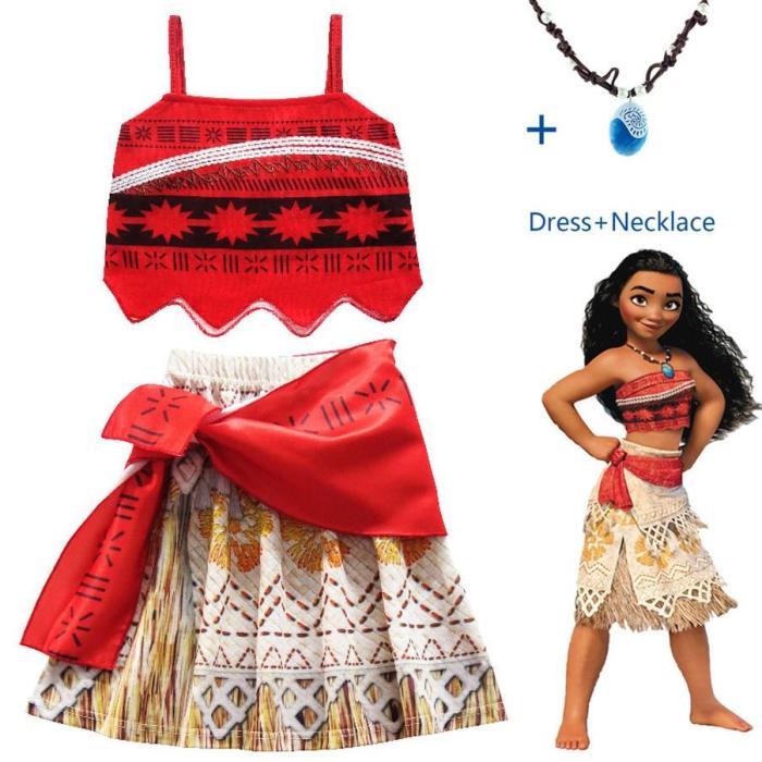Us 28 99 Princess Moana Cosplay Costume For Children Vaiana Dress Costume With Necklace For Halloween Costumes For Kids Girls Gifts Www Spiritcos Com