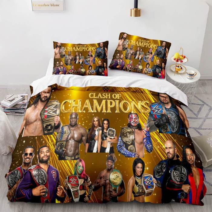 Wwe Raw Cosplay Bedding Sets Soft Duvet Covers Comforter Bed Sheets