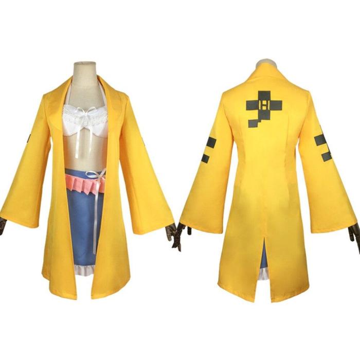 Danganronpa V3:Killing Harmony Angie Yonaga Cosplay Costume Uniform Game Halloween Yellow Suit With Wig