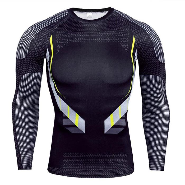 Mens Compression Shirts 3D Teen  Long Sleeve T Shirt Fitness Men Lycra Mma Workout T-Shirts Tights  Clothing