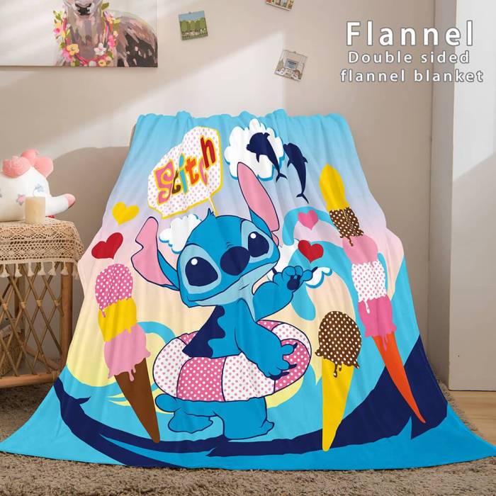 Stitch Cosplay Flannel Throw Blanket Micro Fleece Plush Blanket