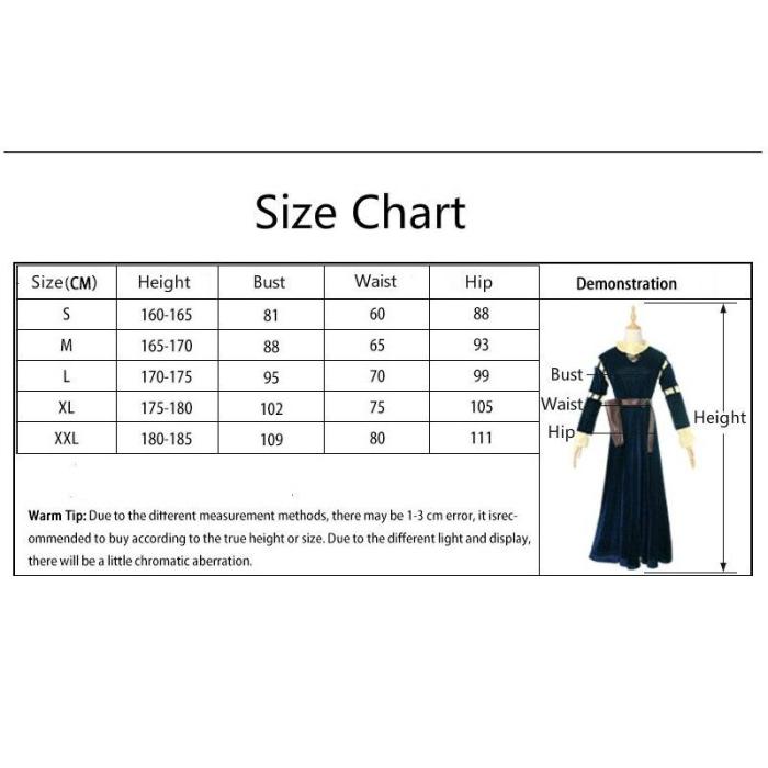 Anime Brave Merida Cosplay Costume Dress Wigs Princess Women Female Adult Dress Halloween Party Stage Costumes