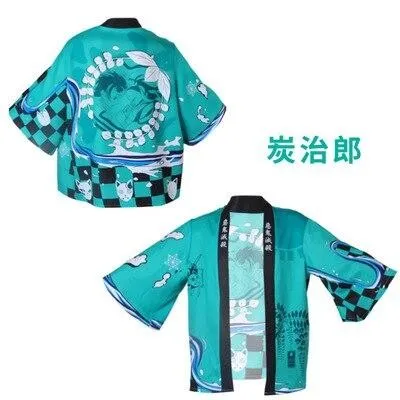 Anime Demon Slayer Kimetsu No Yaiba Tanjiro Kamado Cosplay Cape Costume Men Kimono Plus Size Jackets Halloween Party