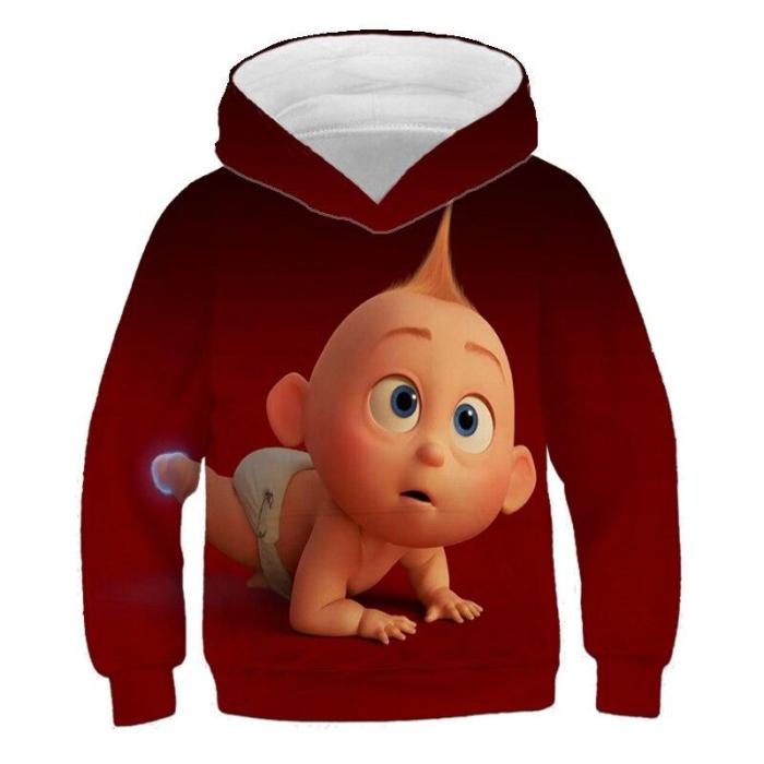 Kids Hoodies Super Family3D Printed Girls Sweatshirt Lovely Boys Tops Long Sleeve Sweater Children Clothes  4T-14T Kids
