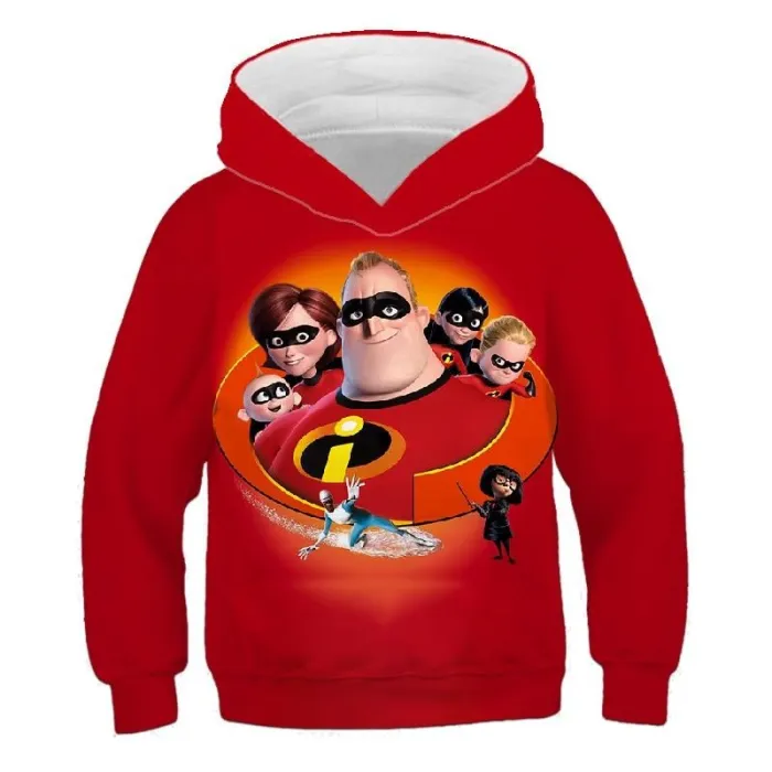 Kids Hoodies Super Family3D Printed Girls Sweatshirt Lovely Boys Tops Long Sleeve Sweater Children Clothes  4T-14T Kids