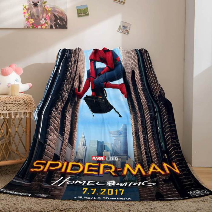 Spiderman Flannel Fleece Throw Cosplay Blanket Halloween Comforter Set