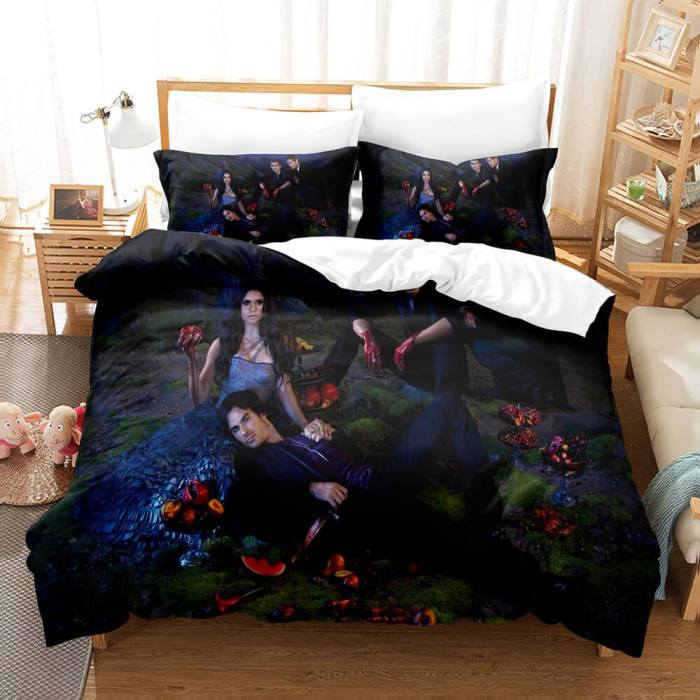 The Vampire Diaries Cosplay Bedding Set Duvet Cover Comforter Bed Sheets