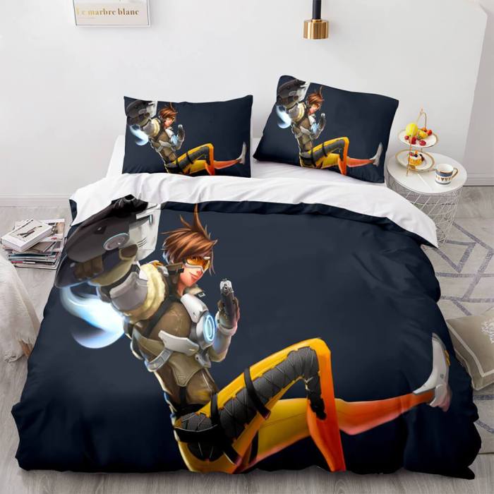 Blackwatch Mercy Overwatch Cosplay Bedding Set Duvet Covers Bed Sheets