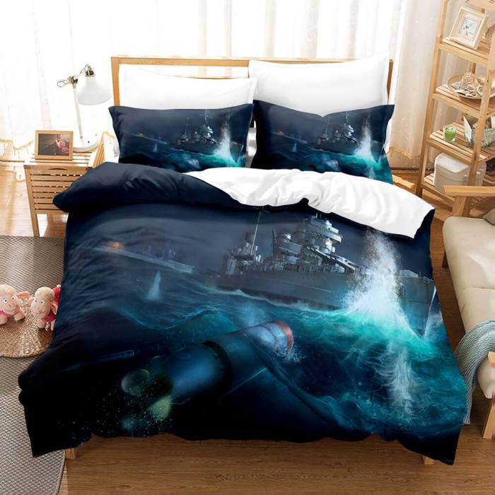 World Of Warships Cosplay Comforter 3 Piece Bedding Sets Duvet Covers