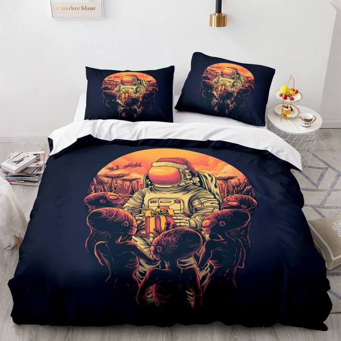 Spaceman Cosplay Bedding Set Duvet Cover Comforter Bed Sheets