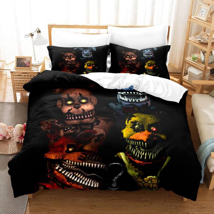 Five Nights At Freddy'S Cosplay Bedding Set Duvet Cover Comforter Bed Sheets