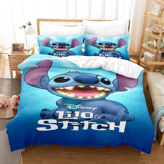 Stitch Cosplay Bedding Set Duvet Cover Comforter Bed Sheets