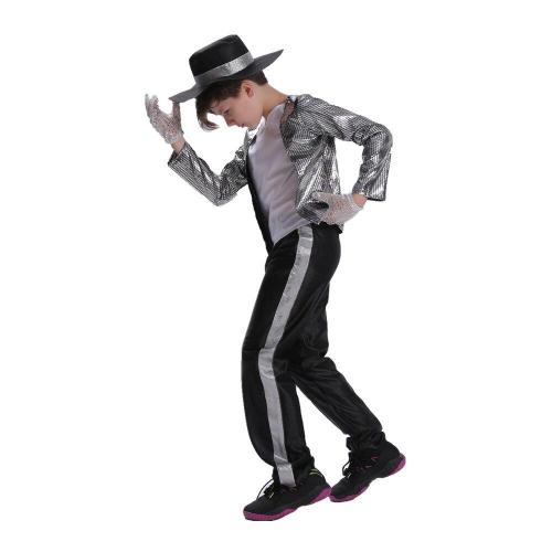 Boys Kids Michael Jackson Cosplay Dancer Costume Clothing Birthday Carnival Halloween Costumes