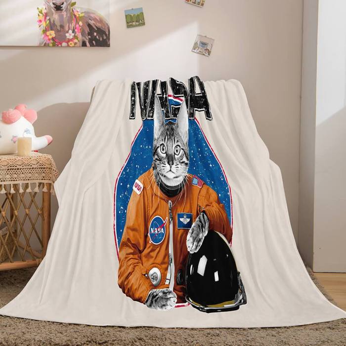 Space Astronaut Blanket Soft Flannel Blanket Comforter Bedding Sets