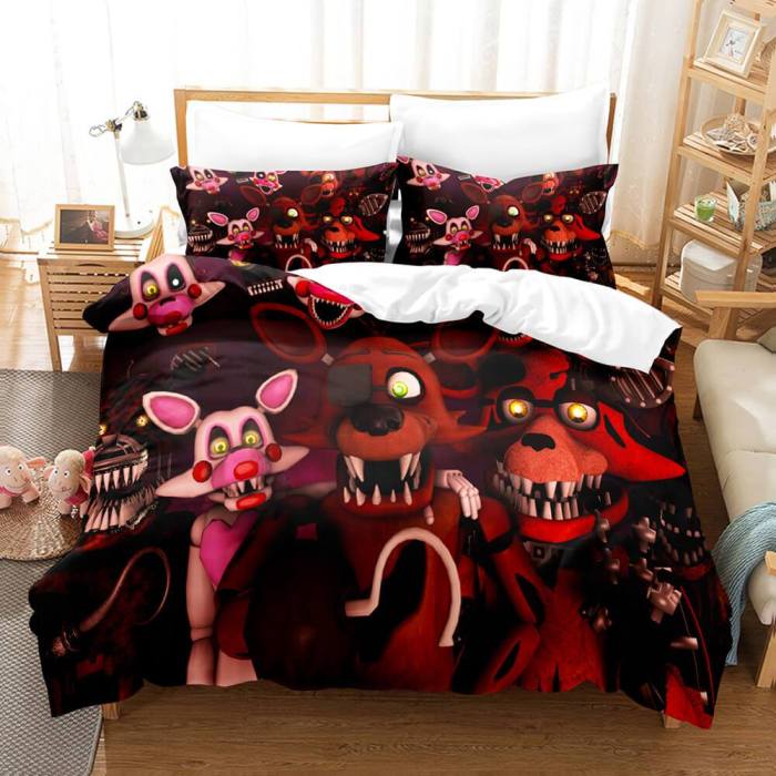 Five Nights At Freddy'S Cosplay Bedding Set Duvet Cover Comforter Bed Sheets