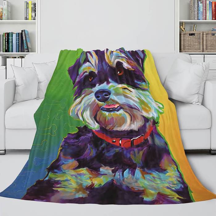 Pet Puppy Dog Flannel Blanket Comforter Bedding Sets For All Seasons