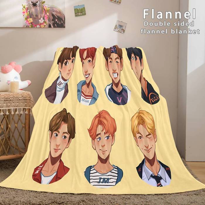 Kpop Bts Butter Bangtan Boys Cosplay Flannel Blanket Bedding Sets