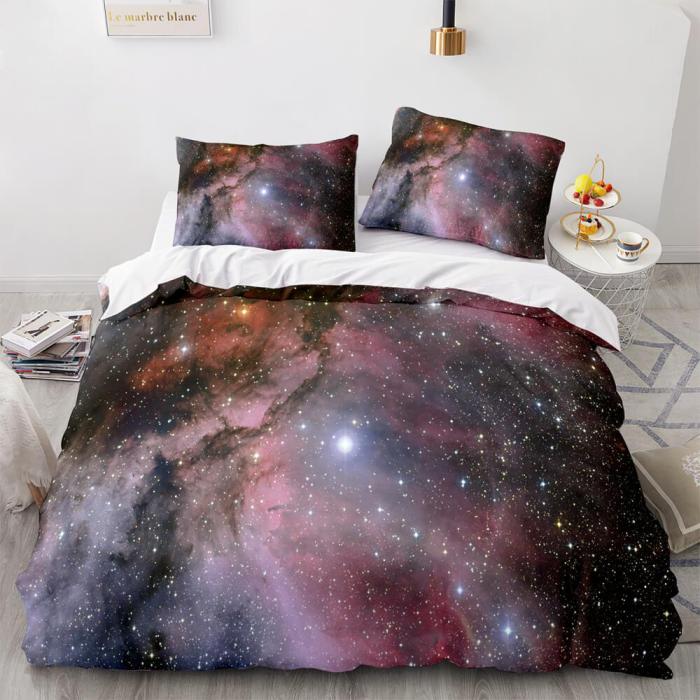 Universe Sky Outer Space 3 Piece Bedding Set Duvet Covers Bed Sheets