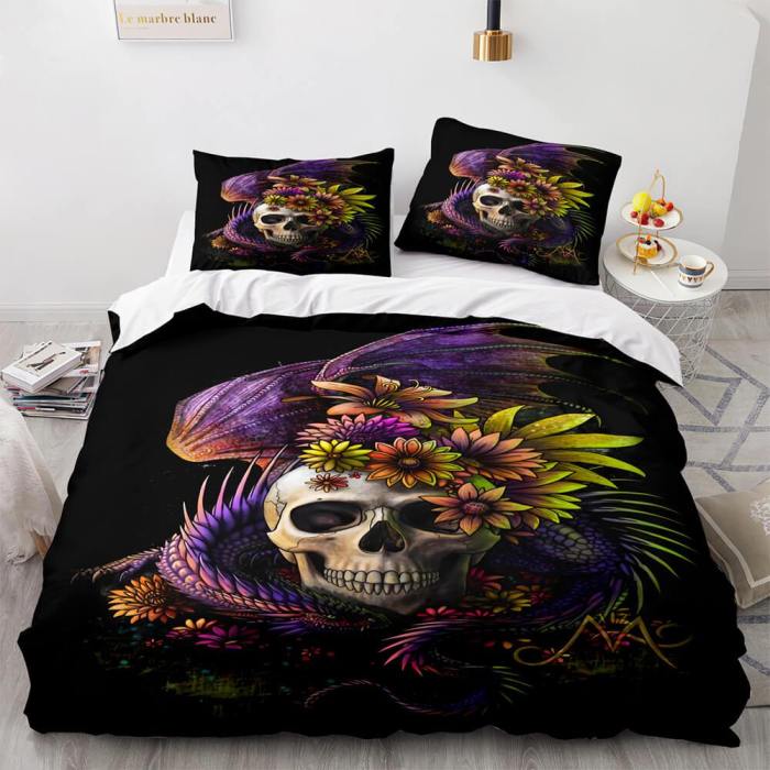 Halloween Horror Skeleton Skull Bedding Sets Duvet Covers Bed Sheets