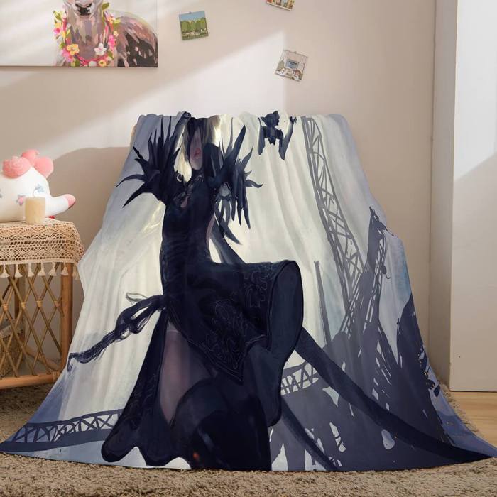 Game Ghost Blade Cosplay Flannel Fleece Blanket Comforter Bedding Sets