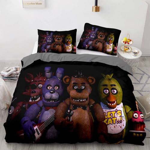 Five Nights At Freddy'S Cosplay 3-Piece Bedding Duvet Cover Set Sheets