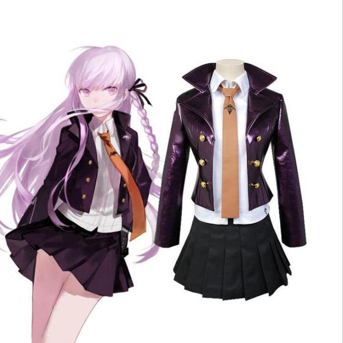 Gmae Danganronpa Kirigiri Kyouko Cosplay Costume Anime Dress Set With Wigs Halloween Costume For Women And Men Cosplay Costumes