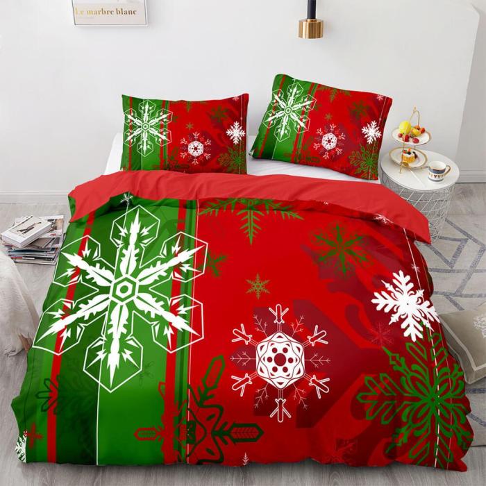 Merry Christmas Bedding Sets Soft Full Duvet Covers Comforter Bed Sheets